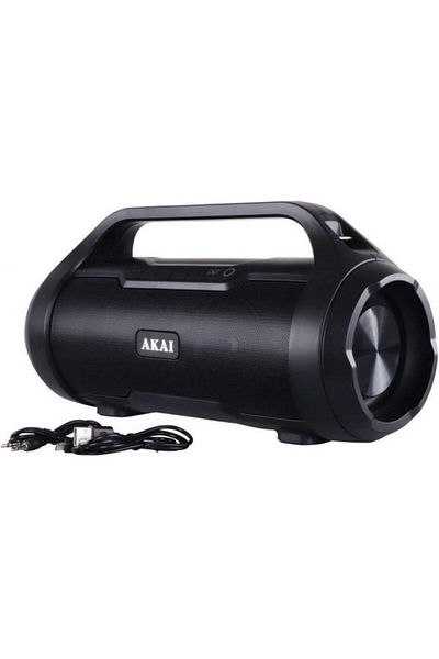 AKAI Boxă portabilă ABTS-50, Bluetooth, rezistentă la apă, radio FM, USB, card SD (negru)