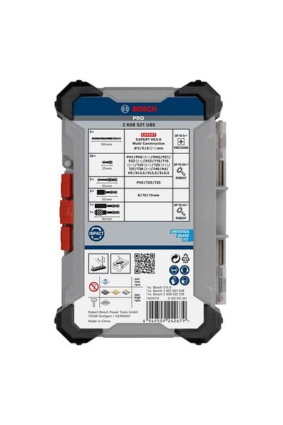 Bosch - Impact, socket and multi-material drill bit set, 40 pieces [2608521U85]