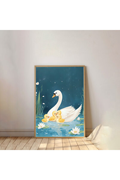 Dekorsiahome Pictură pentru cameră pentru copii cu rama din lemn dintr-o buca...