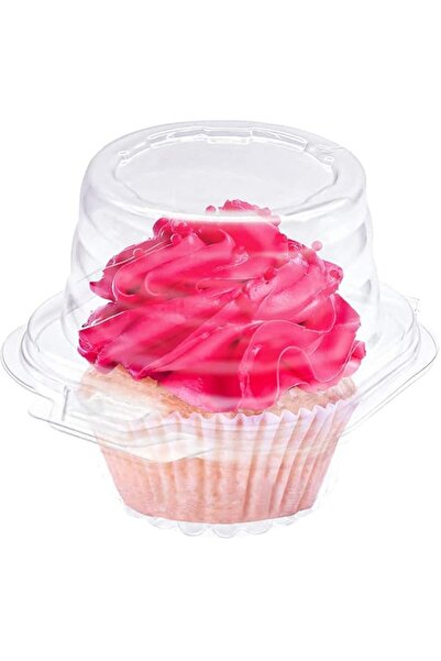 Generic علبة كب كيك فردية من ديلفينو، 50 قطعة، علب كب كيك بلاستيكية شفافة للا...