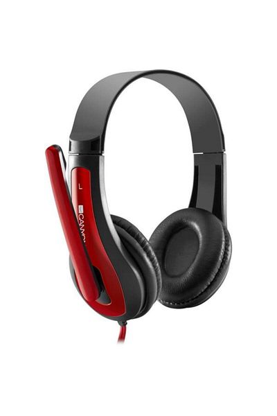 CANYON Casti CNS-CHSC1BR, Stereo, Microfon, Jack 3.5mm (Black/Red)