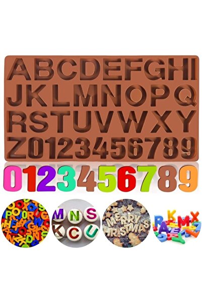 Generic قوالب سيليكون كبيرة الحجم من LIENJAER للشوكولاتة، قوالب أرقام أبجدية ...