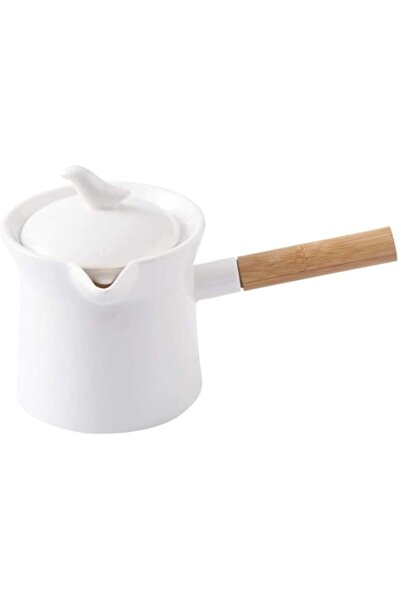 Generic Mini Milk Pot Non-stick Ceramic Milk Pan with Wooden Handle Saucepan ...