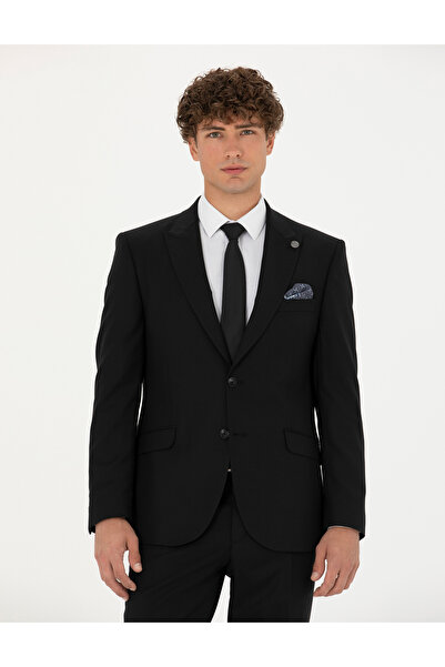 Pierre Cardin Siyah Slim Fit Yün Karışımlı Takım Elbise 50273451-VR046
