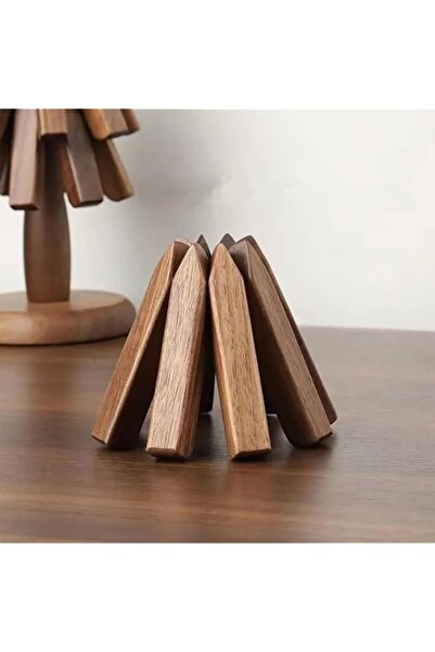 Generic بساط طاولة من خشب الجوز الأسود من EXNOX، حوامل خشبية للأطباق الساخنة،...