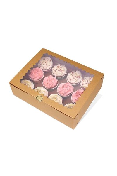 Generic مجموعة صناديق كب كيك من فونيتو، 6 قطع، تتسع لـ 12 كب كيك قياسي، حاويا...