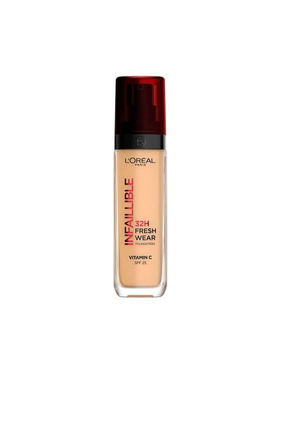 L'Oreal Paris Fond de ten cu acoperire mare si protectie solara, INFAILLIBLE SPF25, 235 miel, 30 ml