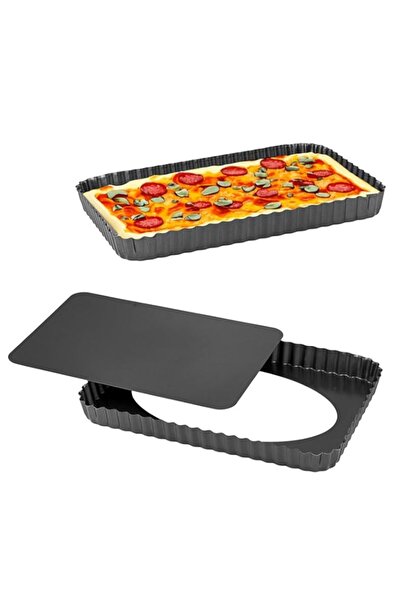 Generic قوالب تارت ذات قاعدة قابلة للإزالة، مقاس 12 × 8 بوصة، قوالب كيش مضلعة...