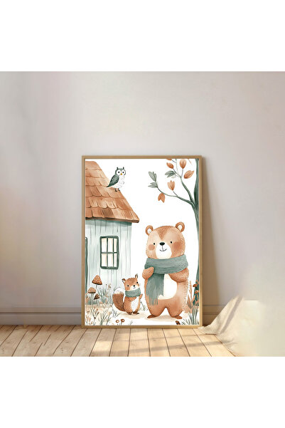 Dekorsiahome Jednodijelna slika za dečiju sobu sa drvenim okvirom TK1146