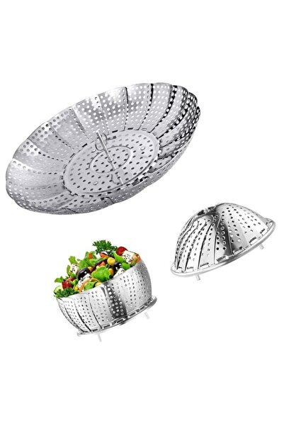 Generic سلة طهي الخضار بالبخار من دووماما، مصنوعة من الفولاذ المقاوم للصدأ، ق...