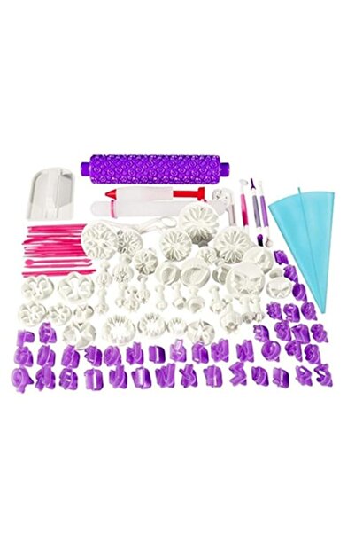 Generic 100 قطعة من أدوات تزيين الكيك بالفوندان وقواطع البسكويت وأدوات الخبز ...