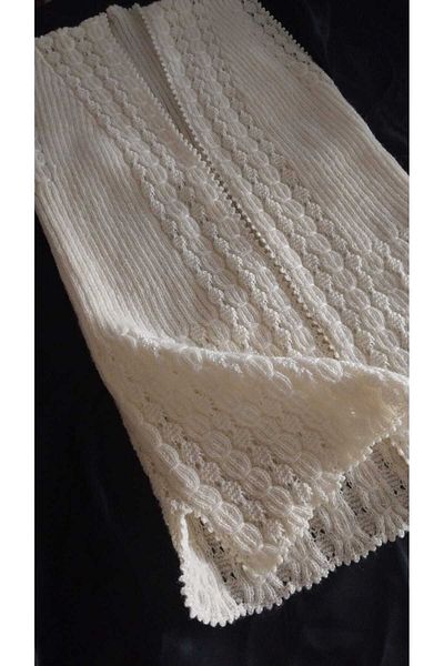 Papatyam Hand Knitted Stickwork Vest/Knitted Vest/Dowry Vest/Handcrafted Bridal Vest/Alize Angora Yarn/75 cm Length