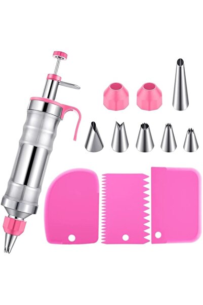 Generic مجموعة محقنة تزيين الحلويات، موزع كريمة التزيين، محقنة حشوة تزيين الك...