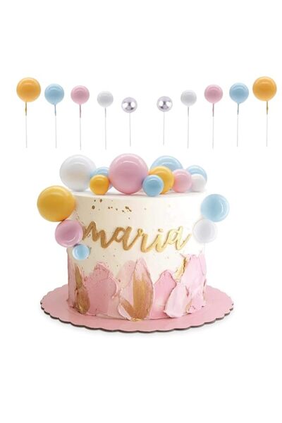 Generic زينة كعكة على شكل كرة من SYOSI، زينة كعكة على شكل كرة لؤلؤية، مجموعة ...