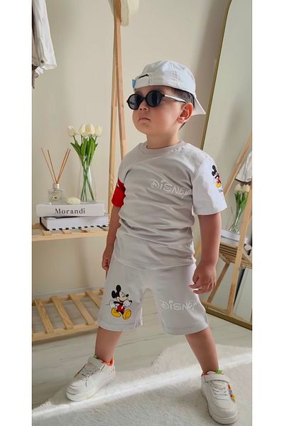 KGN GİYİM Boy's Summer Top and Bottom Set