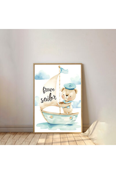 Dekorsiahome Tablou pentru camera copiilor cu rama din lemn dintr-o bucata TK1147