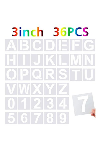 Generic FEBSNOW 36 Pieces Large Alphabet Letter Stencils Number Stencils Reus...