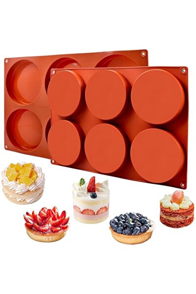 Generic قالب خبز بستة تجاويف، قرص دائري كبير من السيليكون، قالب كوستر من الرا...