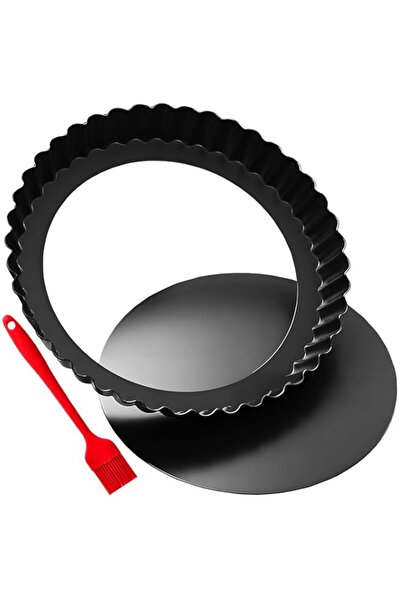 Generic صينية تارت وكيش مقاس 11 بوصة مع قاعدة قابلة للإزالة، قوالب فطيرة للخب...