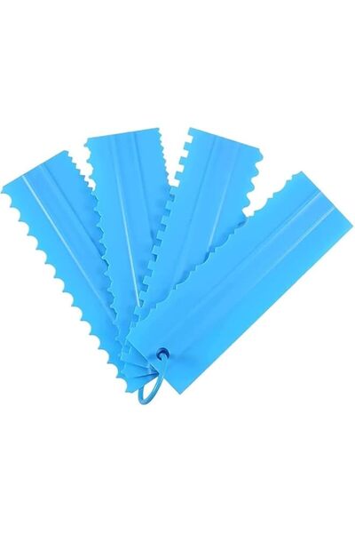 Generic مكشطة عجين من السيليكون من ECVV، مكونة من 4 قطع ومشط كيك، ومكشطة سيلي...