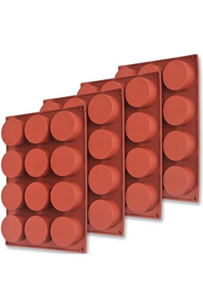 Generic قالب سيليكون أسطواني من نيوك، 4 عبوات من قوالب أسطوانية دائرية ذات 12...