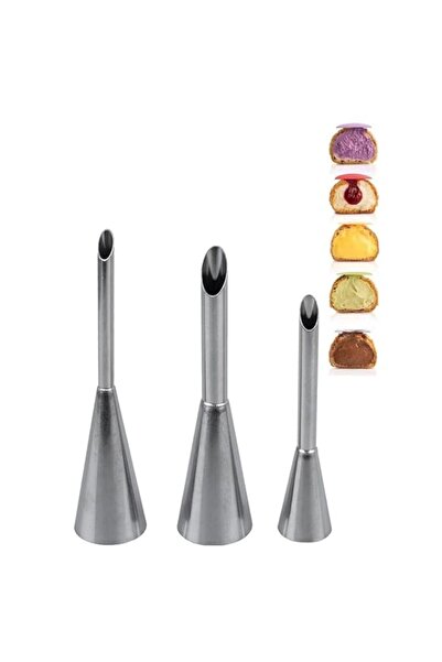 Generic رأس حشو كريمة باف من بيمايسي، رأس تزيين إكلير، رأس فوهة نفخة طويلة أد...