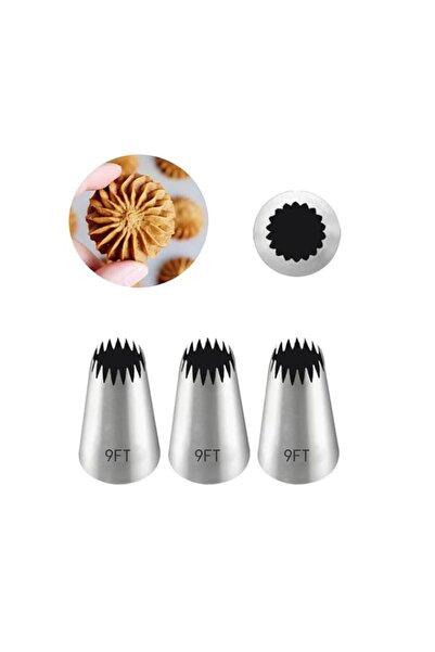 Generic 3 Pcs Stainless Steel Open Star Piping Nozzles for Eclair, Churro, Cu...