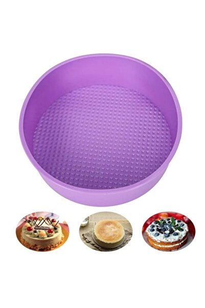 Generic قالب خبز كيك دائري من السيليكون من كوتيبس، مقاس 10 بوصات، خالٍ من ماد...
