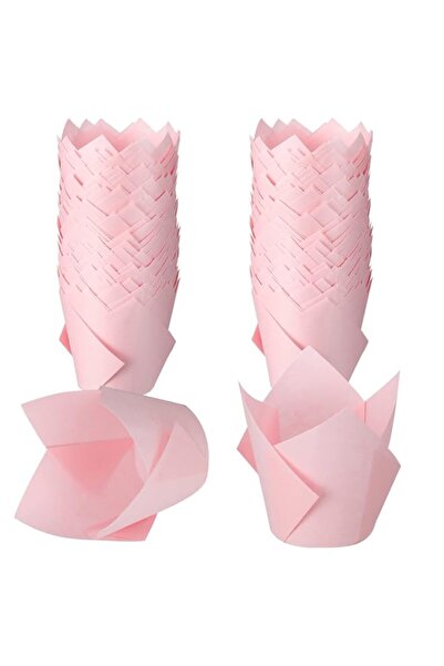 Generic جوتوم - عبوة من 200 قطعة من بطانات الكب كيك على شكل زهرة التوليب - أك...