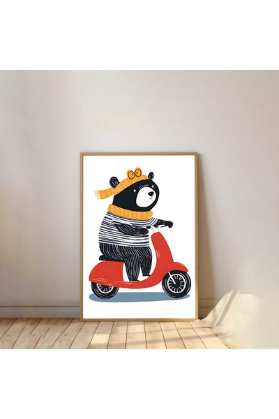 Dekorsiahome Pictură pentru cameră pentru copii cu rama din lemn dintr-o buca...