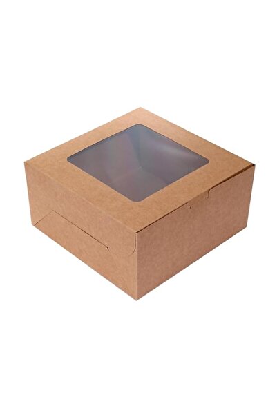 Generic صناديق هدايا ريد دوت مع نافذة شفافة (عبوة من 10 قطع) - 10 × 10 × 4.8 ...