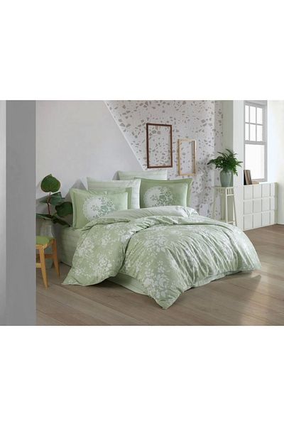 RBY Hobby Double Poplin Duvet Cover Flora Green