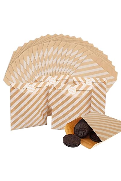 Generic أكياس ورقية للبسكويت من YIMIDM، 50 قطعة من أكياس ورق التغليف والحلوى،...