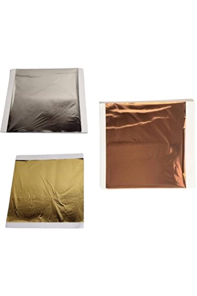 Generic شركة جولد ليف، 300 ورقة من رقائق النحاس الفضية، مقاس 8×8 سم، للحرف ال...