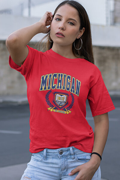 Butik Michigan 1817 Printed / Γυναικείο πολύχρωμο T-Shirt 100% βαμβάκι Κανονι...