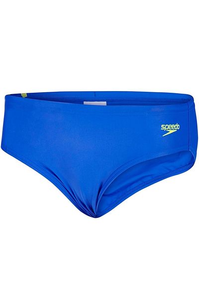 SPEEDO Endurance 10 Boy's Slip Swimmer Swimsuit Blue-Yellow
