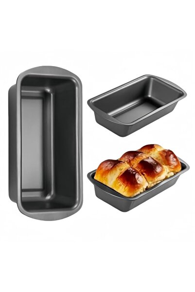 Generic 3 قطع من قوالب الخبز غير اللاصقة، صينية خبز مستطيلة من الفولاذ الكربو...