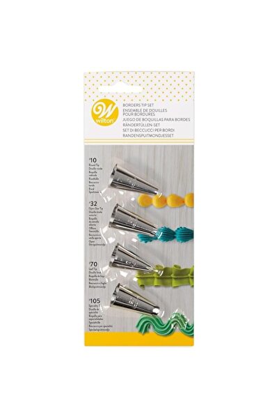 Generic مجموعة رؤوس تزيين الكيك من ويلتون بوردرز، 4 قطع