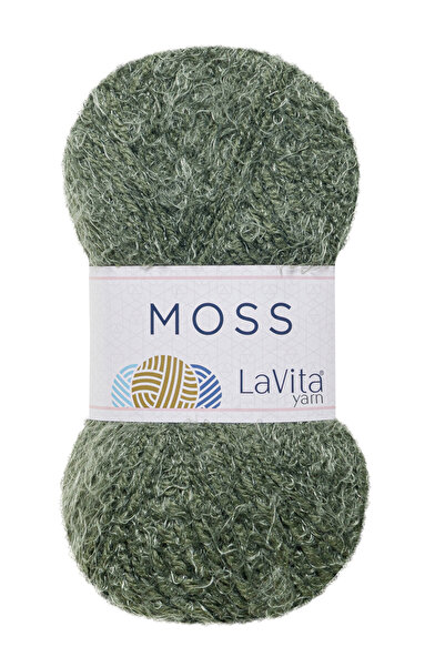LaVita Yarn خيوط الحياكة اليدوية موس باريس 100 جرام لون أخضر عسكري
