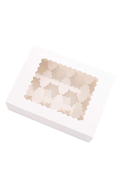 Generic FUFU JOYFULHOME 12 قطعة 12 تجويف علبة كب كيك من ورق كرافت مع ملحقات ح...