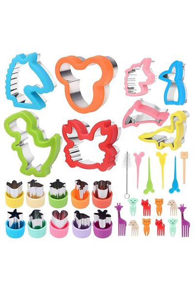 Generic FGOGO Sandwich Cutter For Kids Lunch 34 Pcs Set,Cookie Cutters Uncrustables Sandwich Maker, Kids Lu
