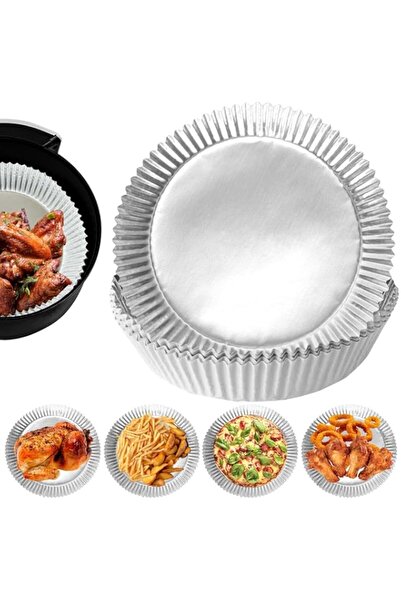 Generic 100 قطعة من بطانات المقلاة الهوائية المصنوعة من رقائق الألومنيوم، بطا...