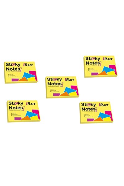 Raff Sticky Note Paper (75 mm X 50 mm) Yellow (5 Pieces)