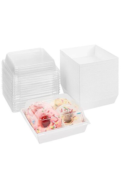 Generic MAKINGTEC - عبوة من 50 صندوقًا ورقيًا لتقديم اللحوم الباردة بأغطية شف...