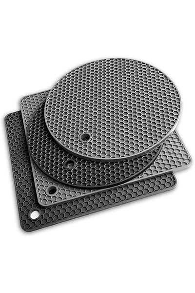 Generic SIMPDIY Silicone Trivet Mat, Heat Resistant Kitchen Hot Pot Holder Pad 4 Pack, Non Slip Countertop