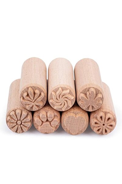 Generic مجموعة أدوات الفخار الخشبية من OLYCRAFT، 7 قطع، 2 × 0.8 بوصة، طوابع م...