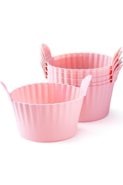 Generic علب الكعك المصنوعة من السيليكون الوردي القابلة لإعادة الاستخدام من بي...