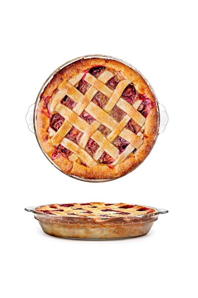 Generic طبق فطيرة زجاجي من ZYER، صينية فطيرة زجاجية مستديرة لخبز الفطائر، صين...