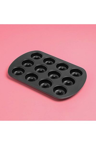 Generic Delcasa Mini Donut Pan 12 Cavity NonStick Donut Pan DC2086 Oven Safe, Black