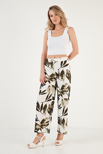 Lela Παντελόνι με μοτίβο ελαστική μέση με φαρδύ πόδι 5869018